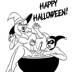 Harley Quinn and Poison Ivy stencil 5