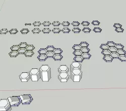 MagHex Linked tiles and risers generic shapes, for Gloomhaven JotL and others