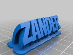 My Customized Sweeping 2-line name plate (text)