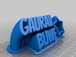 My Customized Sweeping 2-line name plate (text)