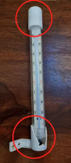 Outside thermometer holder with cap