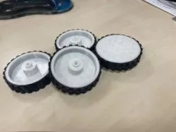 Roomba Style Wheel and Tire for DC Motor (yellow) Gearbox 