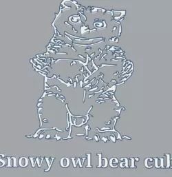 Snowy owl bear cub sign