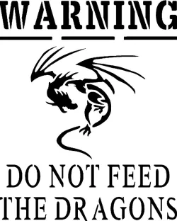 Warning Dragon stencil