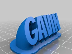 My Customized Sweeping 2-line name plate (text)