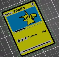 Pokemon Card - Pikachu - 3D Printed - Manual Colour Change