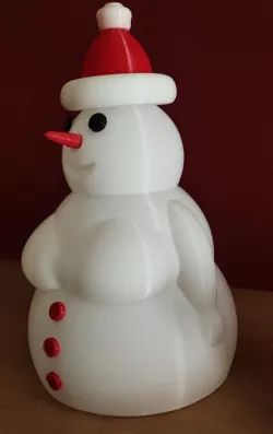 Snowman / Snowwoman , Spiral-Vase 4 Tealights 