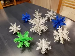 3D Snowflake Ornament in Three Pieces