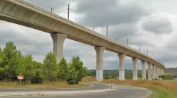 HO TGV viaduct paper mache mold (curved tracks) bis