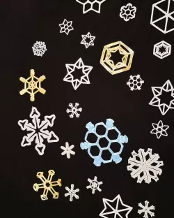 Myriad Window Snowflakes — Unique Custom Shapes, 4 Sizes 4 Christmas/Winter