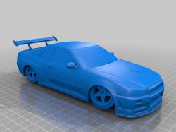 Download GTR R34 VspecII BODYKIT For Tamiya 1/24 Da black-box-MINIATURES STL