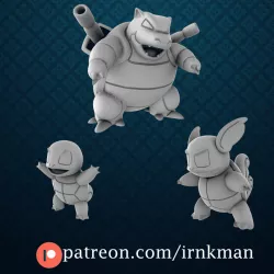 Squirtle / Wartortle / Blastoise (Pokemon 35mm True Scale Series)