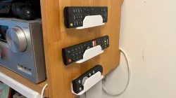 Universal remote control holder (with optional screw holes)
