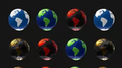 16 Animated Low Polygon Art Planets Earths Low-poly  3D model
