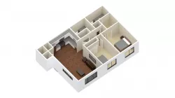 2 Bedroom 2 bathroom apartment unit model modern architectural  Low-poly  3D model