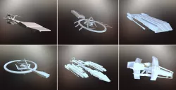6 Sci-Fi War spaceships Low-poly  3D model