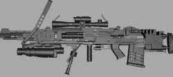 Advance Gun Modeling Low-poly  3D model