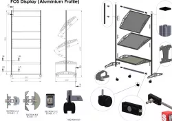 Aluminium Profile POP Display (Stand) for Newspapers