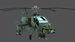 Apache Game Helicopter Low-poly  3D model