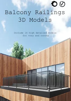 Balcony Railing 3D models for 3ds max 3D model