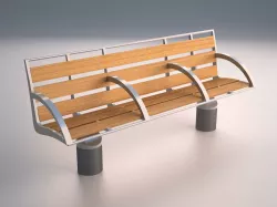 Bench Low-poly  3D model