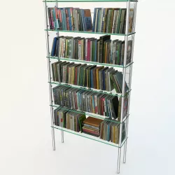 Books On Glass Bookshelf 3D model