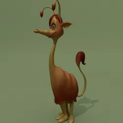 Cartoon Alien Lama Jessica 3D model