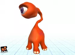 Cartoon Alien Low-poly  3D model