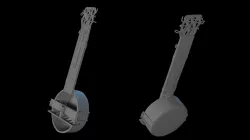 Cartoon Cheap Banjo Low-poly  3D model