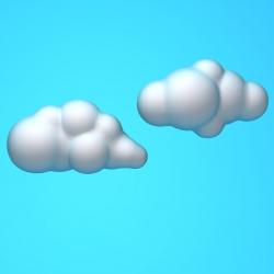 Cartoon clouds 3D model