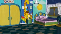 Cartoon house interior  Low-poly  3D model