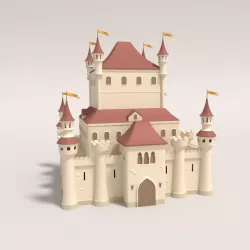 Cartoon Medieval Castle 3D model