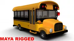 Cartoon School bus Low-poly  3D model