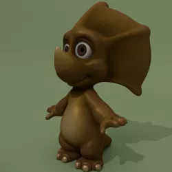 Cartoon Triceratops 2 colours 3D model
