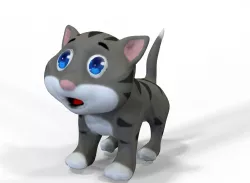 Cat Cartoon Low-poly  3D model