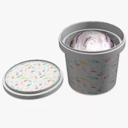 Cheese cake - ice cream box Low-poly  3D model