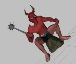 daemon a mace Low-poly  3D model
