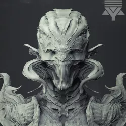 Demon - Alien Bust Highpoly 3D model 3D model