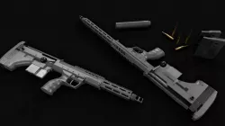 Desert Tech SRS-A2 Bullpup Sniper Rifle Low-poly  3D model