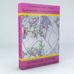 Disneyland Paris Road Network Buildings and Streets 3D model