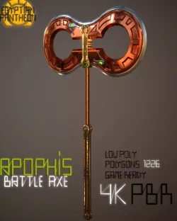 Egyptian Pantheon - Apophis Battle Axe Low-poly  3D model