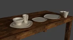 Elegant tableware 3D model
