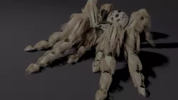 Evil white spider Low-poly  3D model