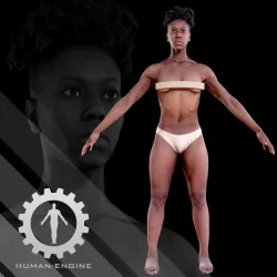 Female Scan - Tiana Low-poly  3D model