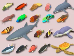 Fish Cartoon Collection Part 02 Animated - Game Ready Low-poly  3D model