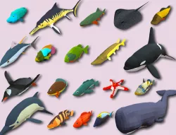 Fish Cartoon Collection Part 03 Animated - Game Ready  Low-poly  3D model