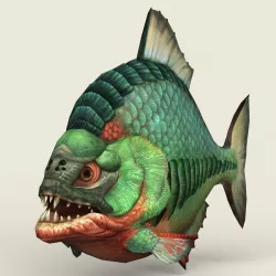 Game Ready Fantasy Fish Low-poly  3D model