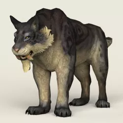 Game Ready Fantasy Sabertooth Low-poly  3D model