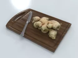Ginger on Wood board Low-poly  3D model