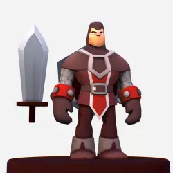 Handpaint Cartoon Knight MMO Character Low-poly  3D model